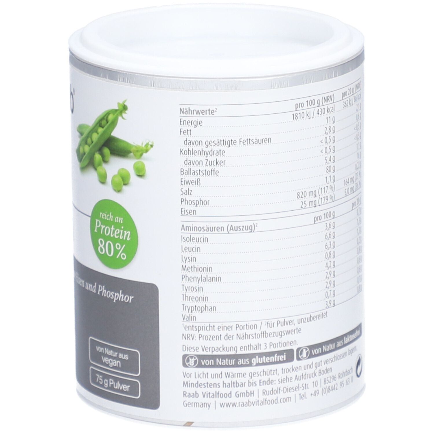 Raab® Bio Erbsenprotein Pulver