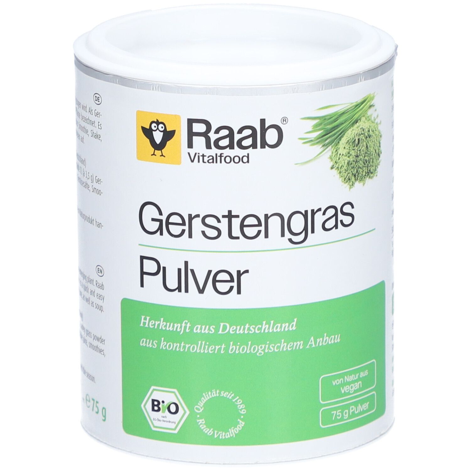 Raab Vitalfood Gerstengras Bio Pulver 75 g