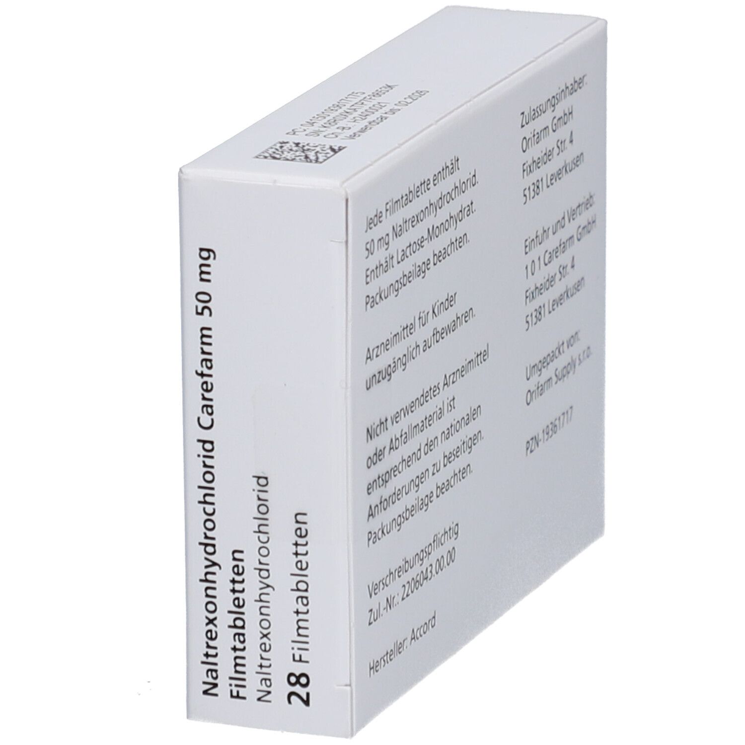 NALTREXONHYDROCHLORID Carefarm 50 mg Filmtabletten