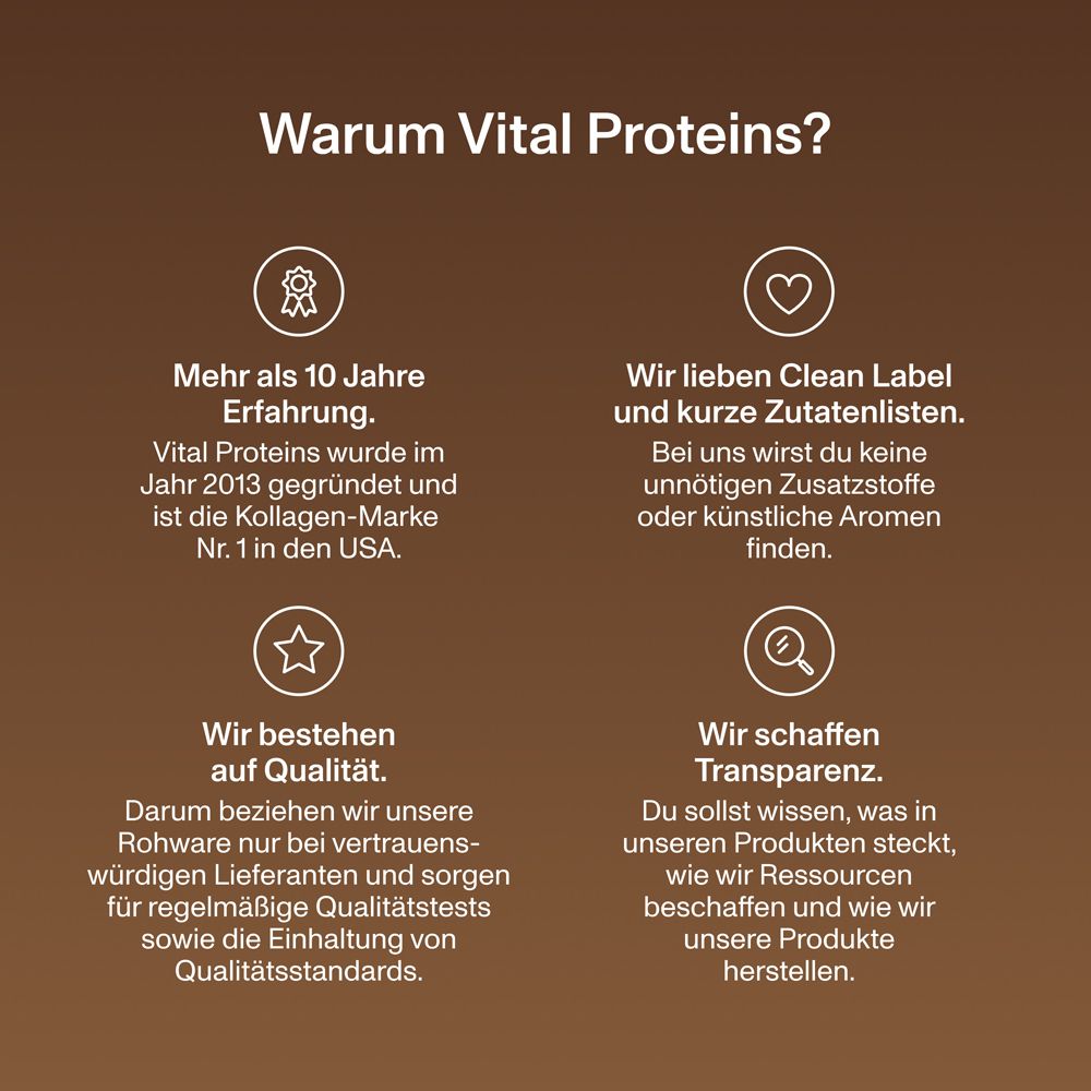 Vital Proteins Collagen Peptides – bioaktive Kollagen-Peptide Typ 1 und 3 – reines Kollagen-Hydrolysat mit echtem Kakaopulver - ohne Zucker