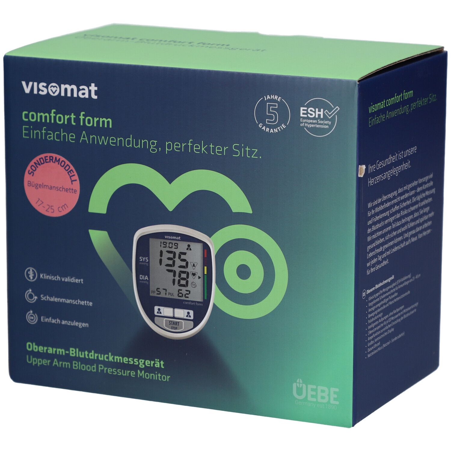 visomat® comfort form Oberarm-Blutdruckmessgerät mit kleiner Manschette (17–25 cm)