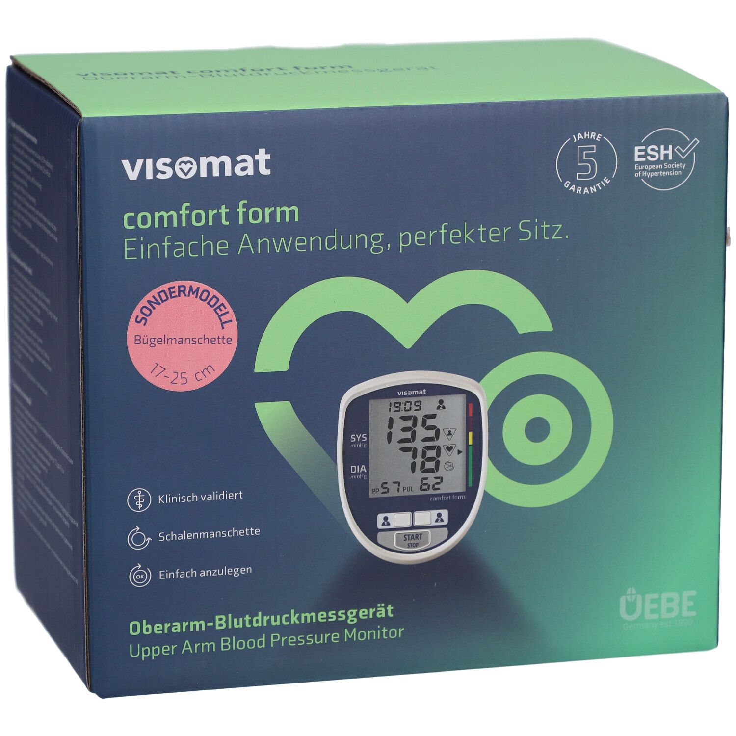 visomat® comfort form Oberarm-Blutdruckmessgerät mit kleiner Manschette (17–25 cm)