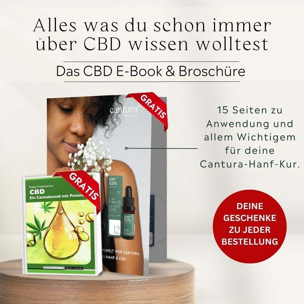 Grüne Schachtel und Tube. Text: Arthro Warm Gel, 3.000mg CBD, 150ml. Marke: Cantura. Zertifizierung.