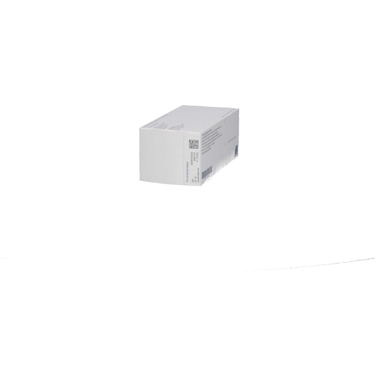 Tablettenbox, weiß. Seitenansicht. Keine weiteren Details erkennbar.