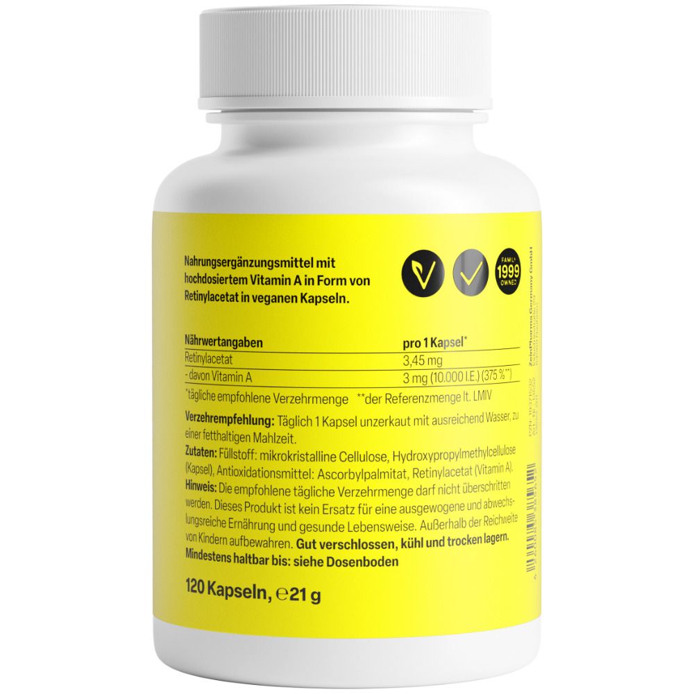 Vitamin A 10.000 I.e. Retinylacetat Kps.ZeinPharma 120 St Kapseln