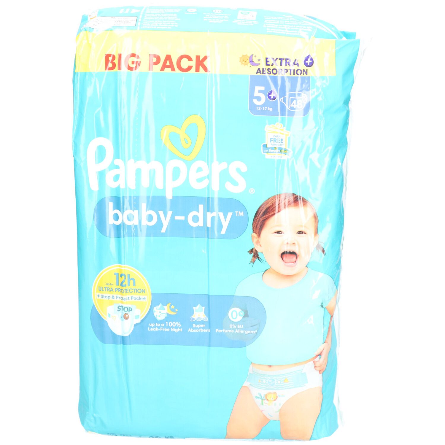 Pampers Baby Dry Gr.5+ junior plus 12-17kg BigPack 48 St