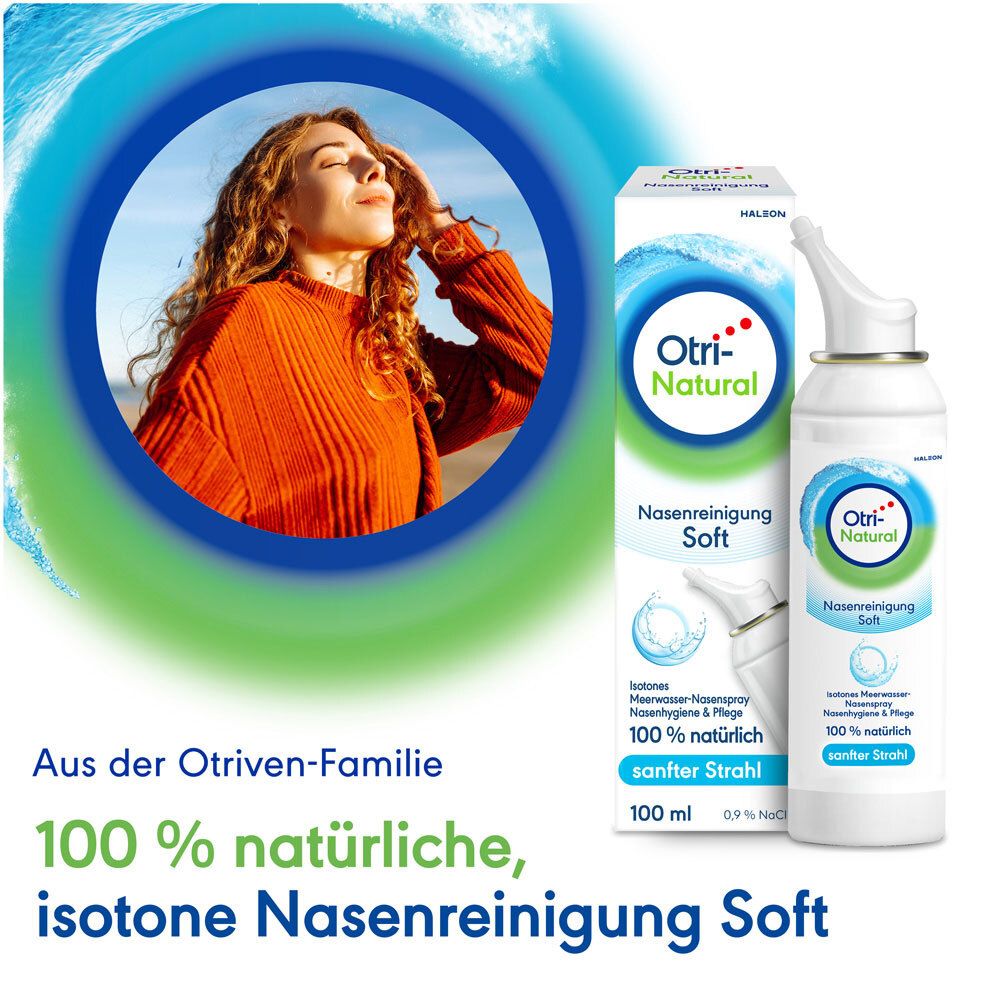 OtriNatural Nasenreinigung Soft, Meerwasser Nasenspray, 100 % natürlich,