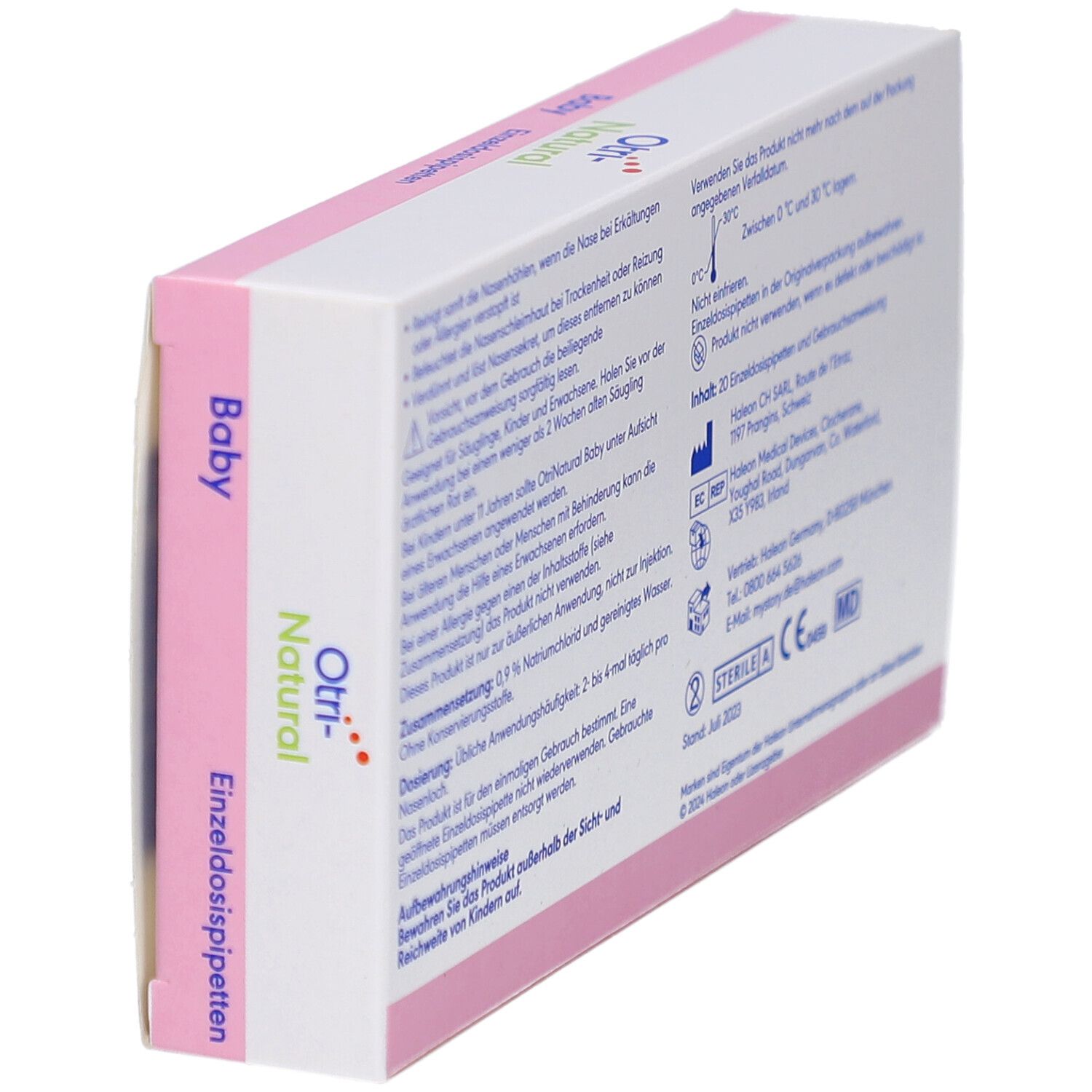 OtriNatural Baby, isotone Kochsalzlösung, 20 Einzeldosispipetten à 5 ml