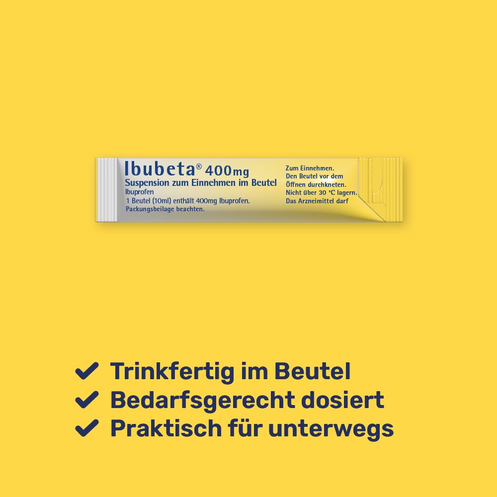 Ibubeta® 400 mg Suspension zum Einnehmen im Beutel