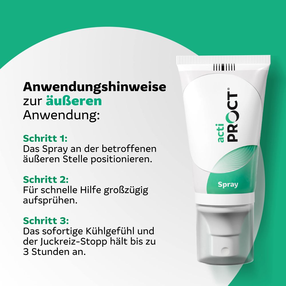 Anwendungshinweise: Spray an betroffene Stelle positionieren, großzügig aufsprühen. Sofortiges Kühlgefühl und Juckreiz-Stopp bis 3 Stunden.