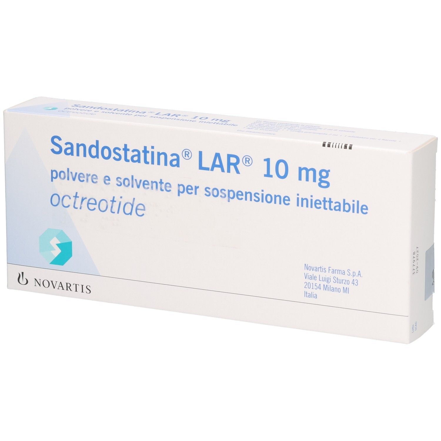 Sandostatina LAR 10 mg Pulver und Lösungsmittel für Injektionssuspension, Octreotid.