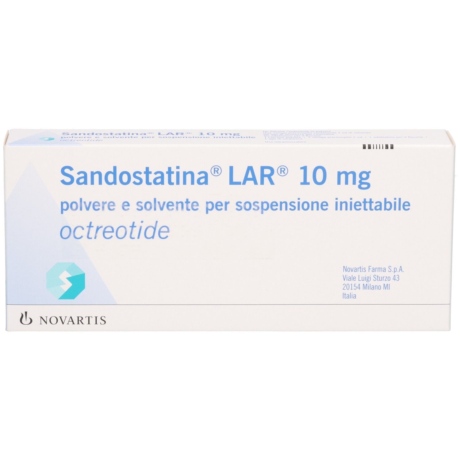 Sandostatina LAR 10 mg Pulver und Lösungsmittel für Injektionssuspension, Octreotid.