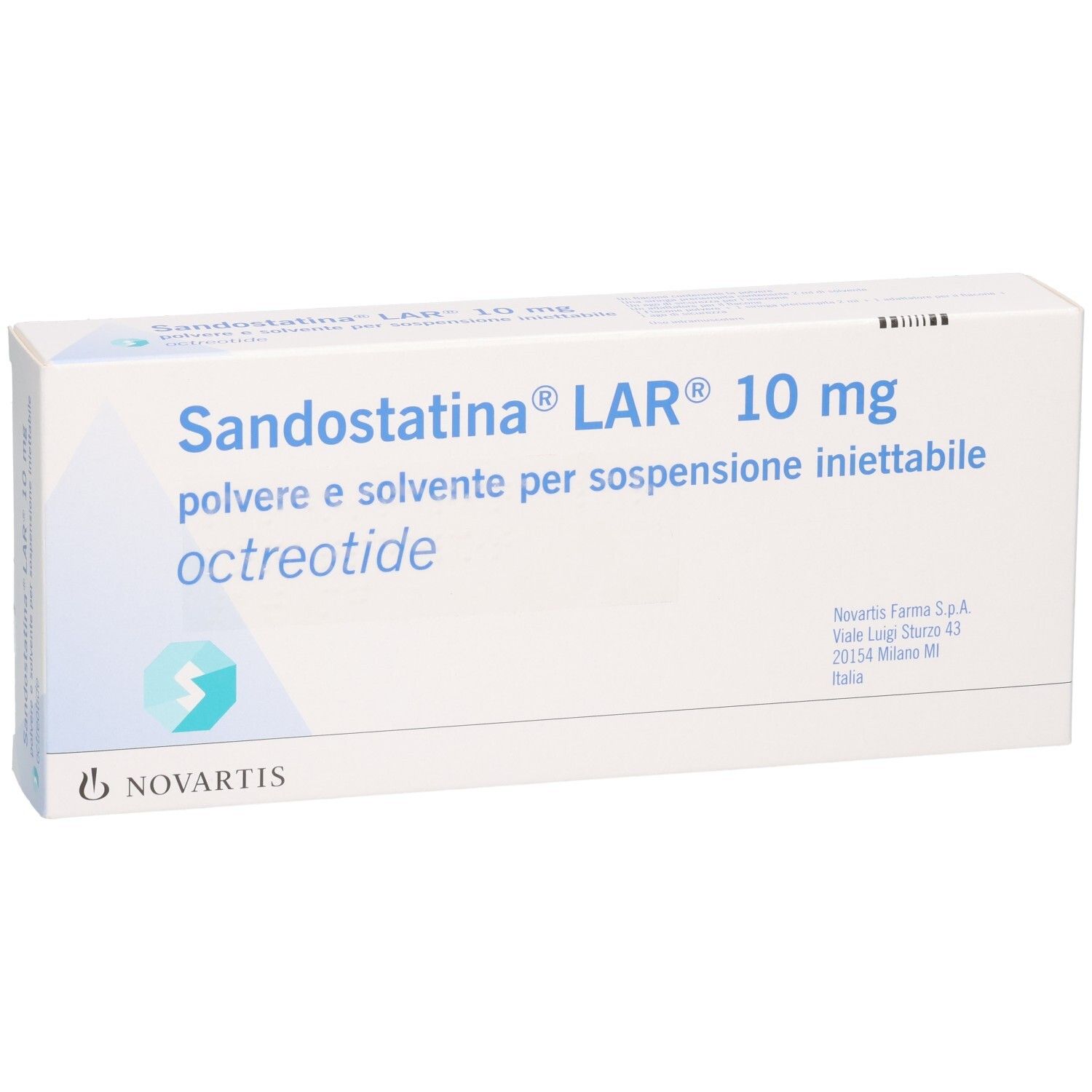 Sandostatina LAR 10 mg Pulver und Lösungsmittel für Injektionssuspension, Octreotid.