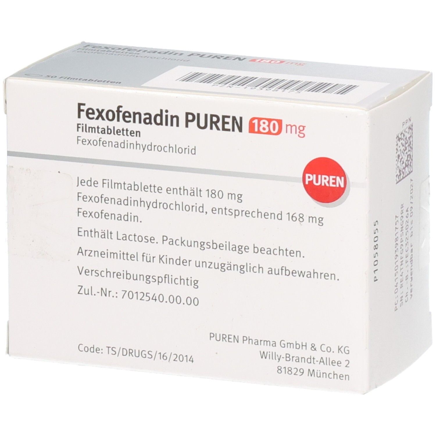 FEXOFENADIN PUREN 180 mg Filmtabletten
