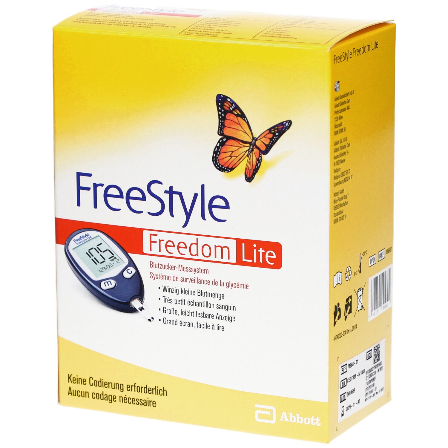 Freestyle Freedom Lite Set mg/dl ohne Codieren 1 St Gerät