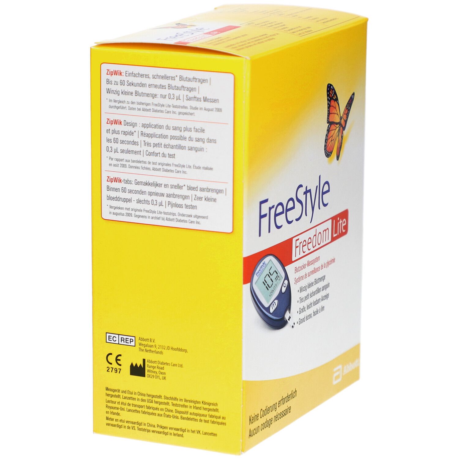 FreeStyle Freedom Lite Blutzucker-Messsystem ohne Codierung mg/dl