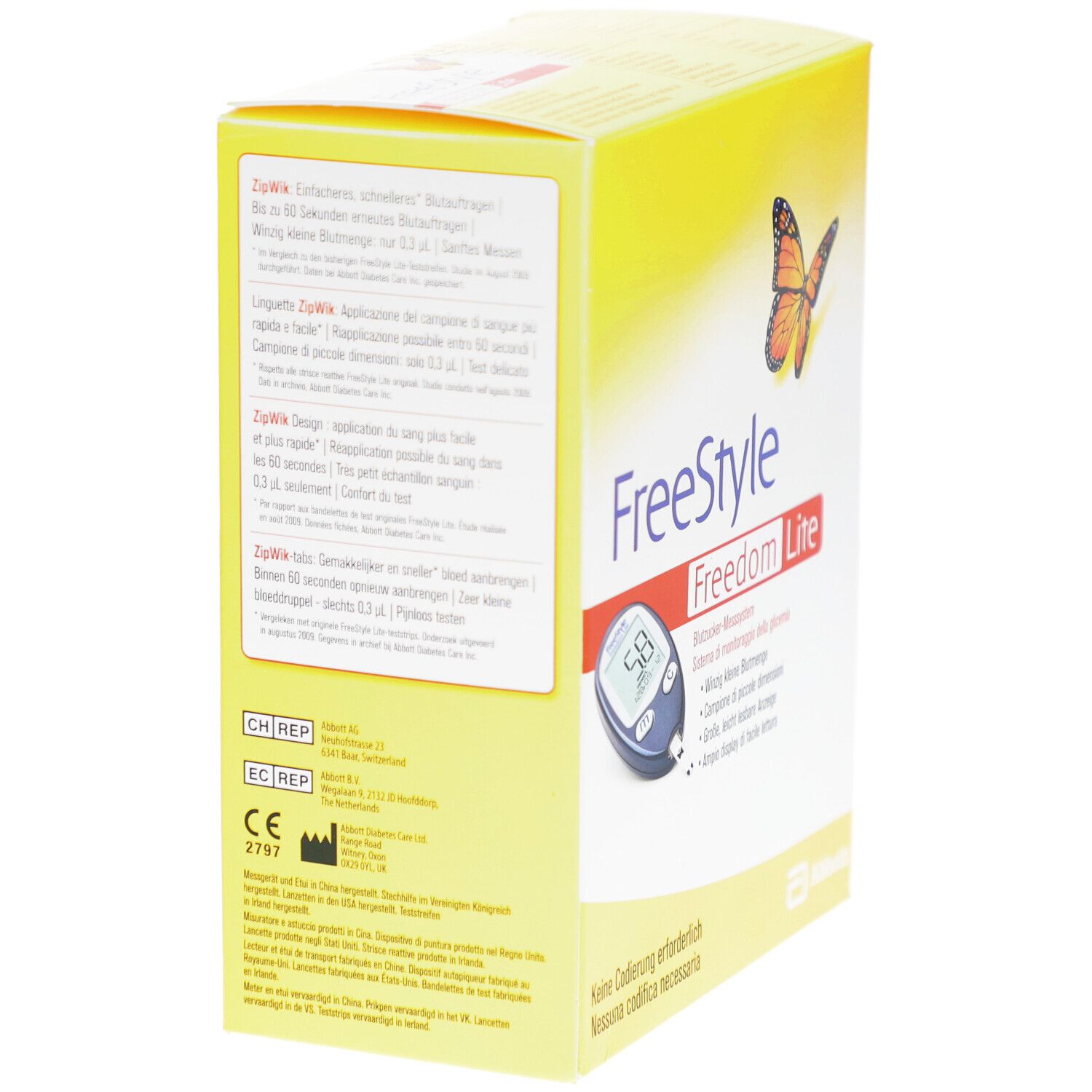 FreeStyle Freedom Lite Blutzucker-Messsystem ohne Codierung mmol/l
