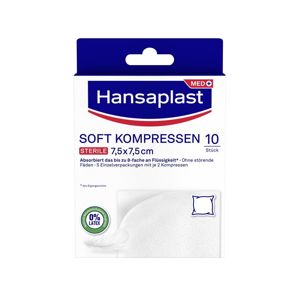 Hansaplast Soft Kompresse 7.5x7.5cm10 Stück