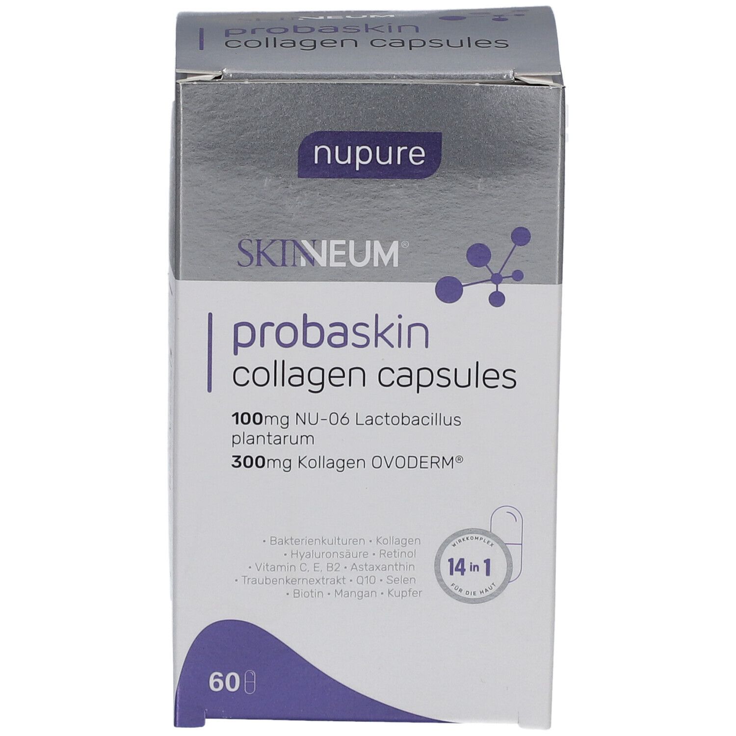 nupure probaskin Kollagenkapseln mit Vitaminen, Biotin & Q10