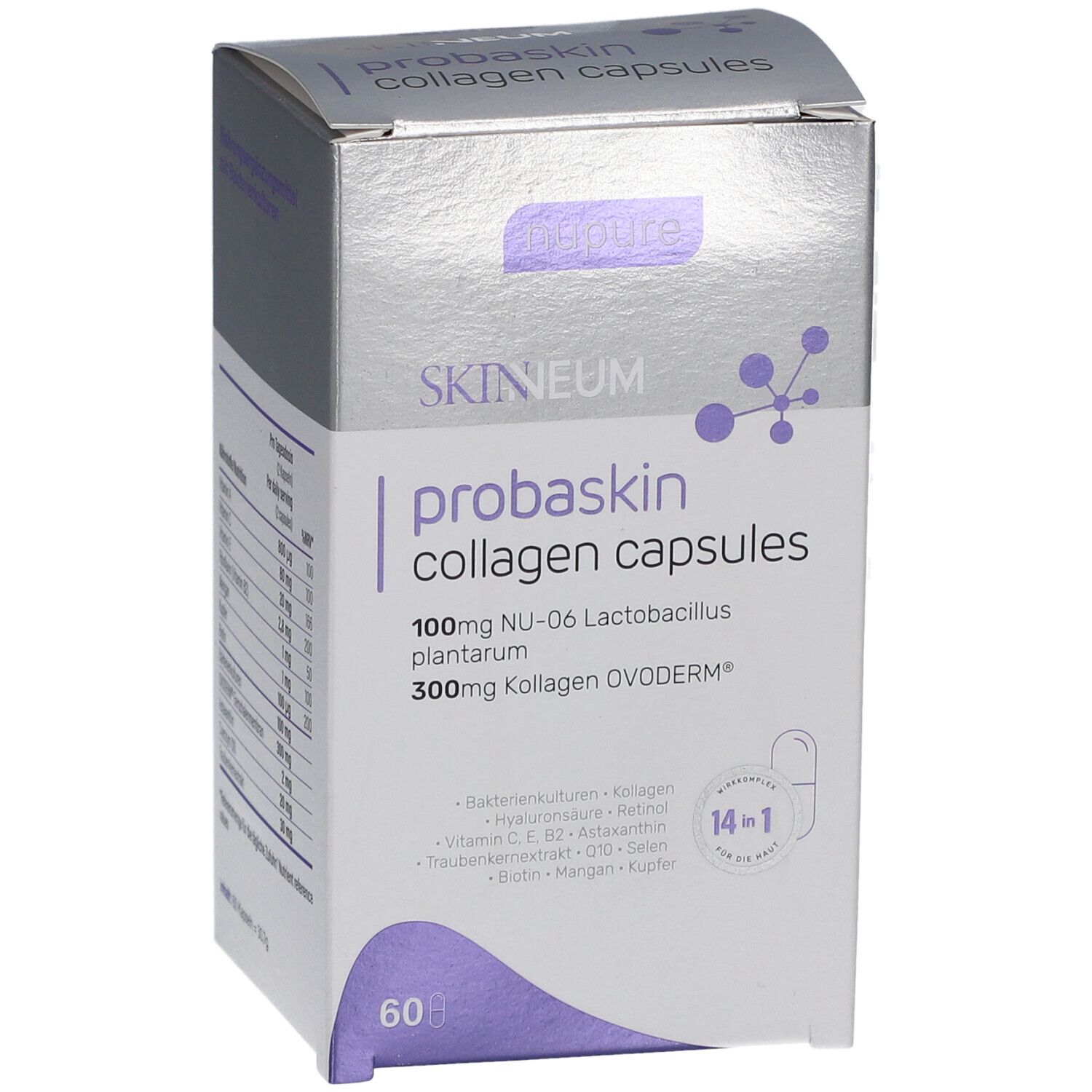 nupure probaskin Kollagenkapseln mit Vitaminen, Biotin & Q10