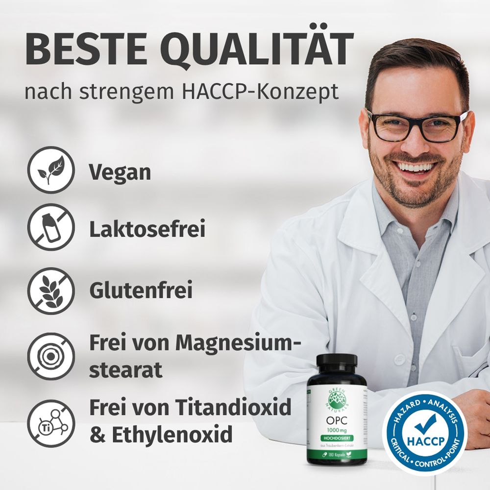 Beste Qualität: Vegan, laktosefrei, glutenfrei, ohne Magnesiumstearat, Titandioxid, Ethylentoxid.