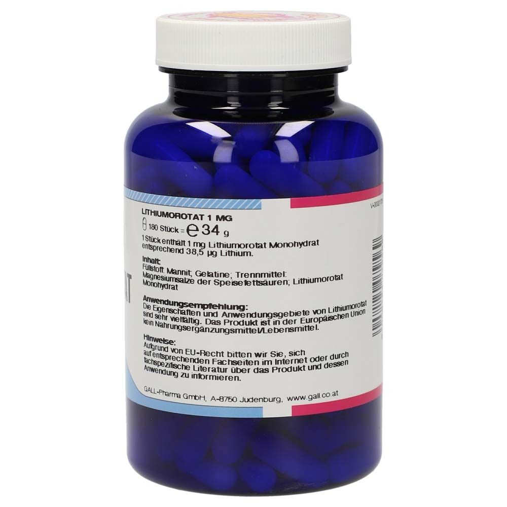 Rückansicht der blauen Flasche. Etikett mit Produktinformationen und Inhaltsstoffen.