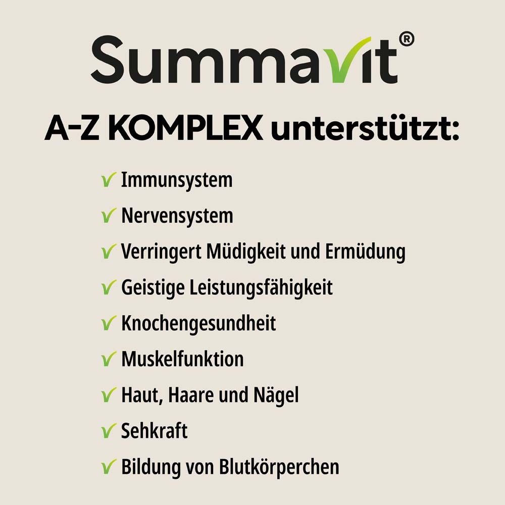 SUMMAVIT A-Z Komplex Multivitamin + Mineralstoffe Tabletten
