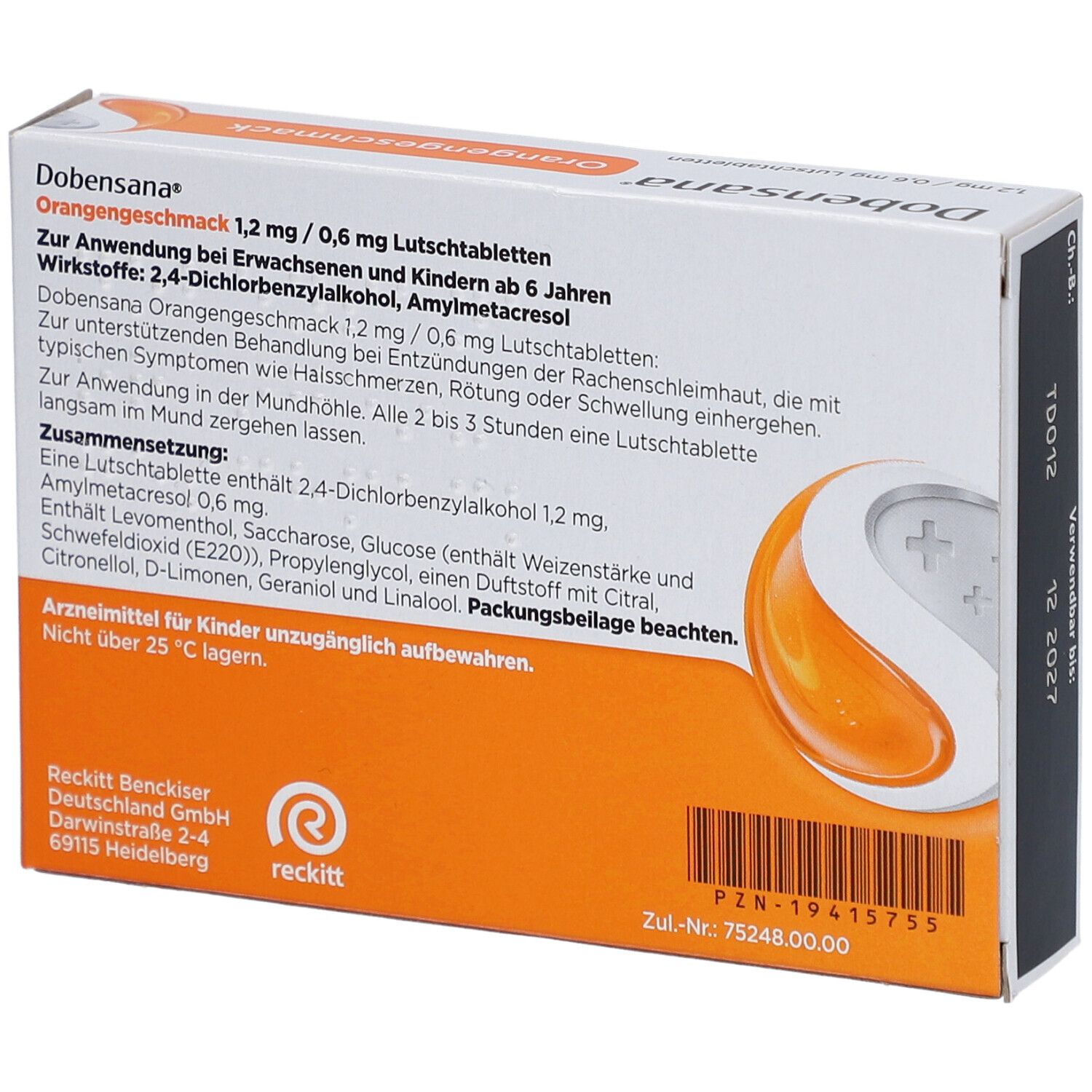 Dobensana® Orangengeschmack 1,2 mg/0,6 mg Lutschtabletten