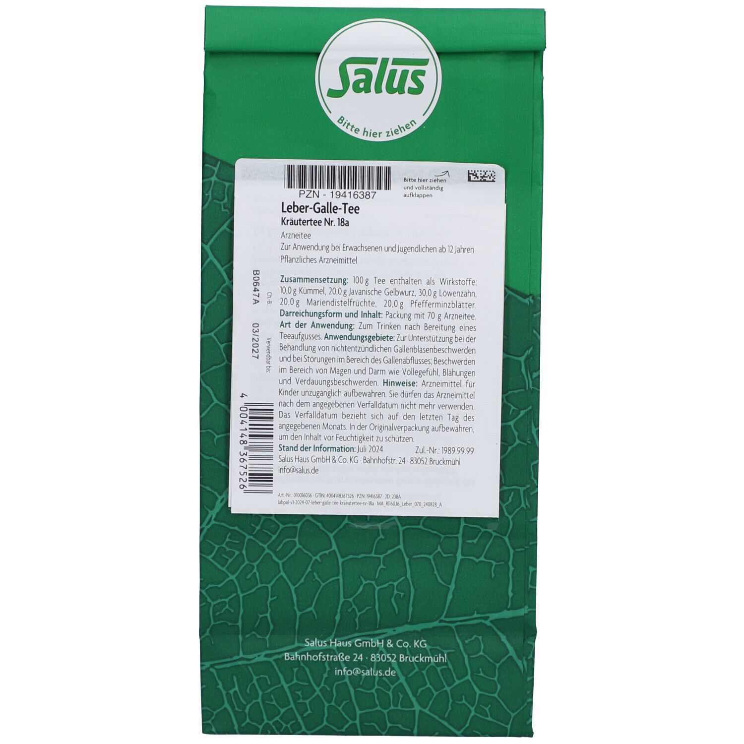 SALUS Pharma GmbH – LEBER-GALLE-Tee Nr.18a