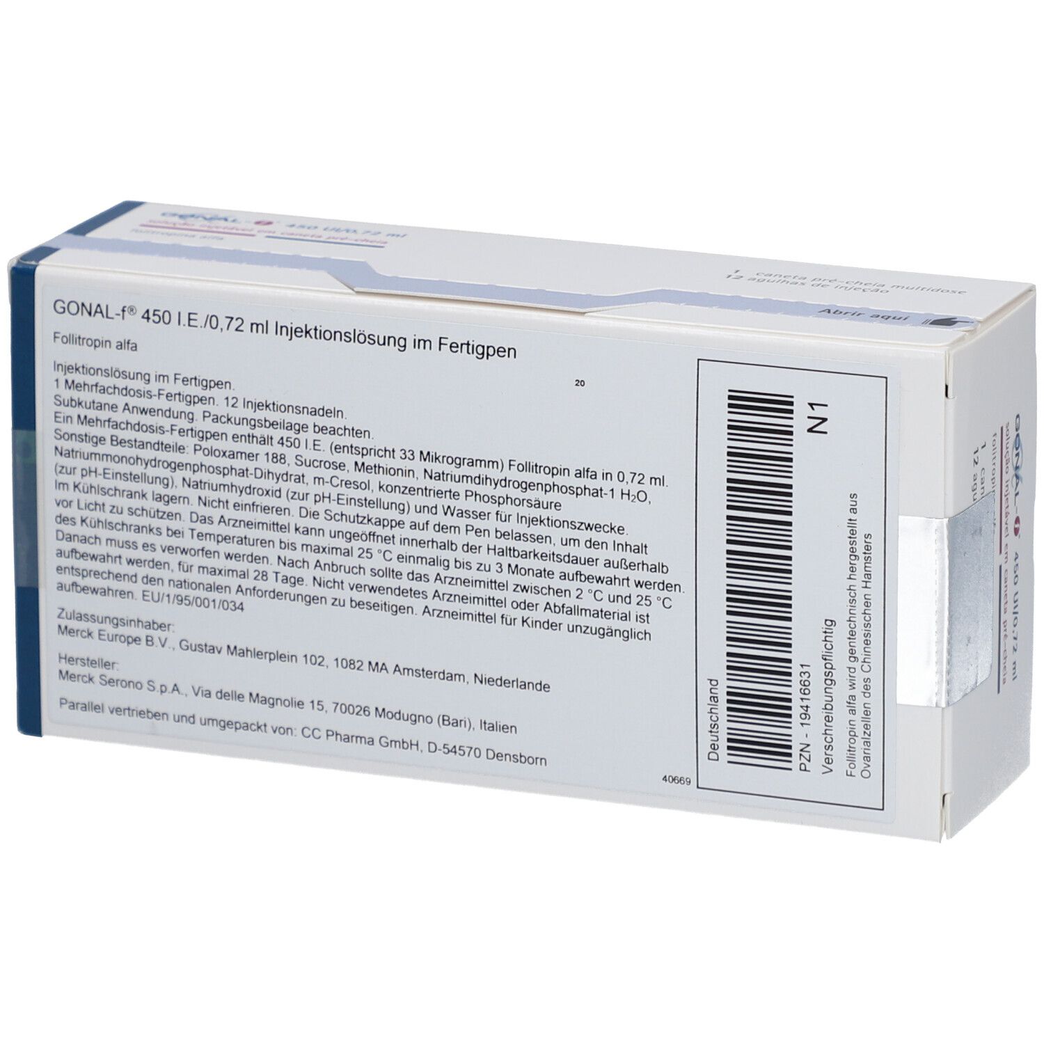GONAL-f 450 I.E./0,72 ml 33 Mikr./0,72ml Fertigpen