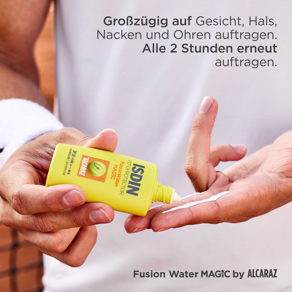 ISDIN FusionWater MAGIC Alcaraz Sonnencreme LSF 50 für sportliche Aktivitäten