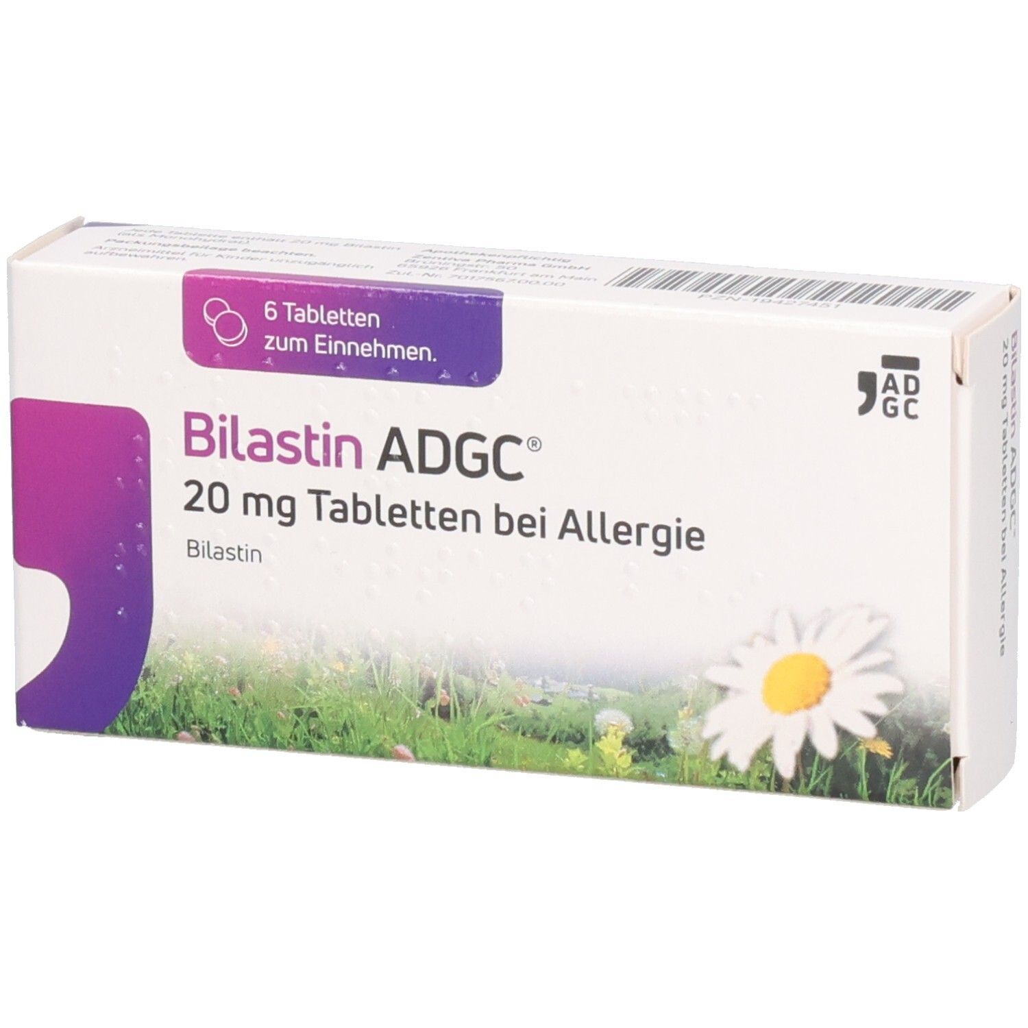 Bilastin Adgc 20 mg Tabletten bei Allergie 6 St