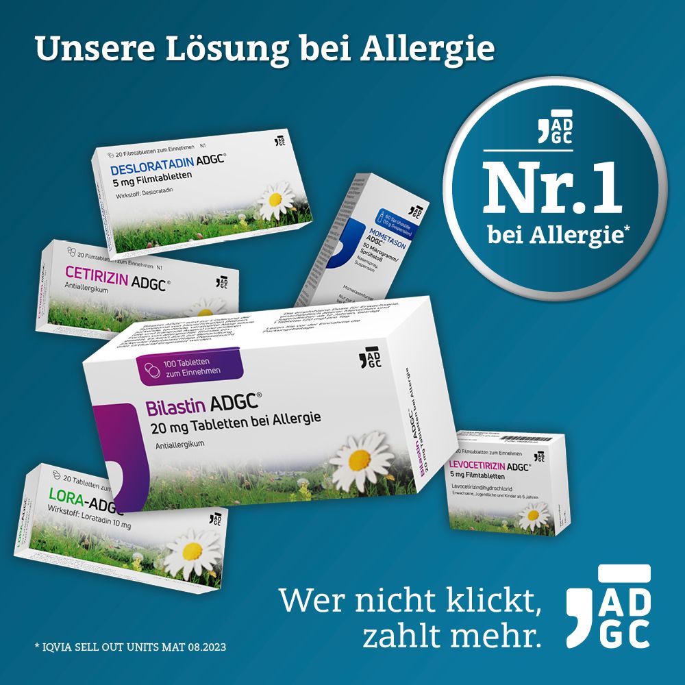 Bilastin ADGC® Allergietablette für schnelle Linderung bei Heuschnupfen