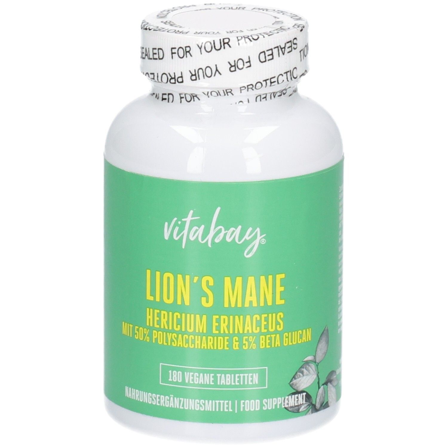 Vitabay Löwenmähne Kapseln: Hericium Erinaceus, 180 vegane Tabletten.