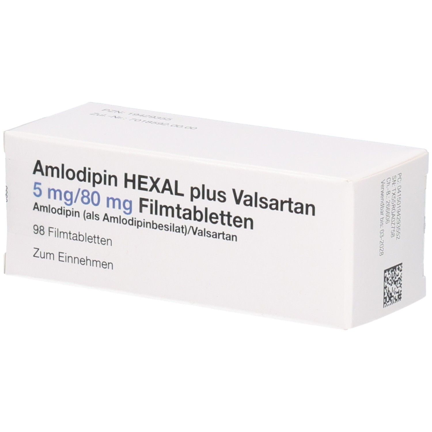 AMLODIPIN HEXAL plus Valsartan 5mg/80mg Filmtab.