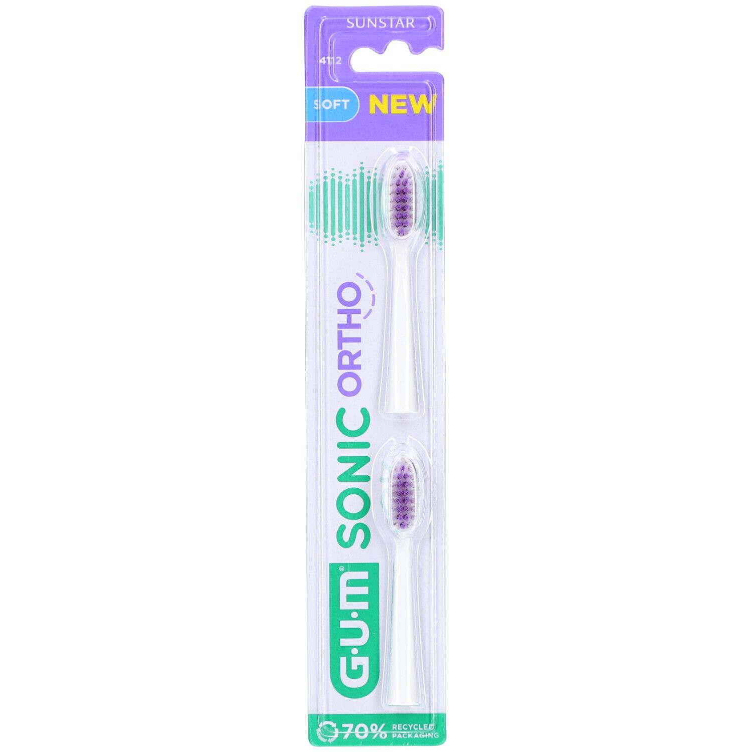 GUM Sonic Ortho Ersatzbürstenköpfe 2 St Zahnbürste