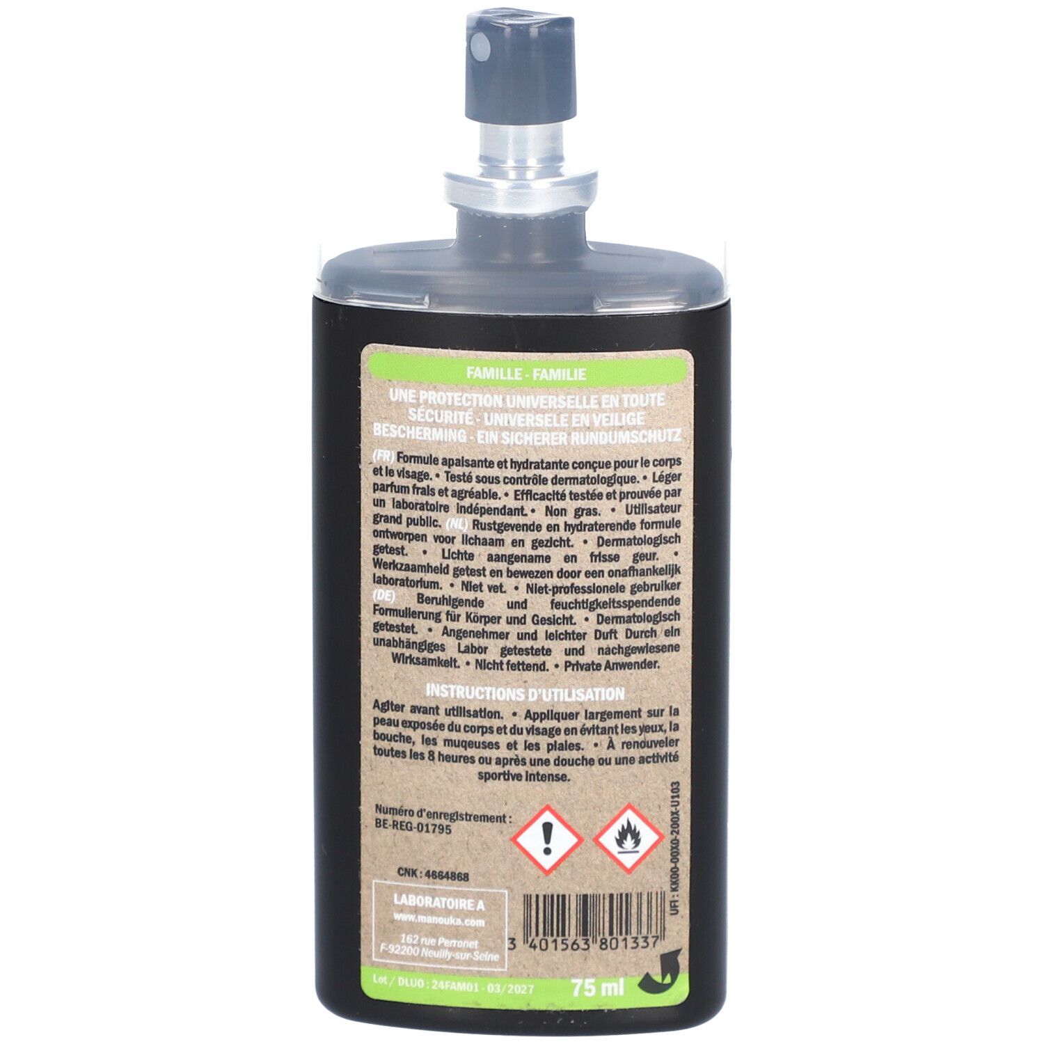 Mückenschutz Spray für die Familie Manouka 75 ml