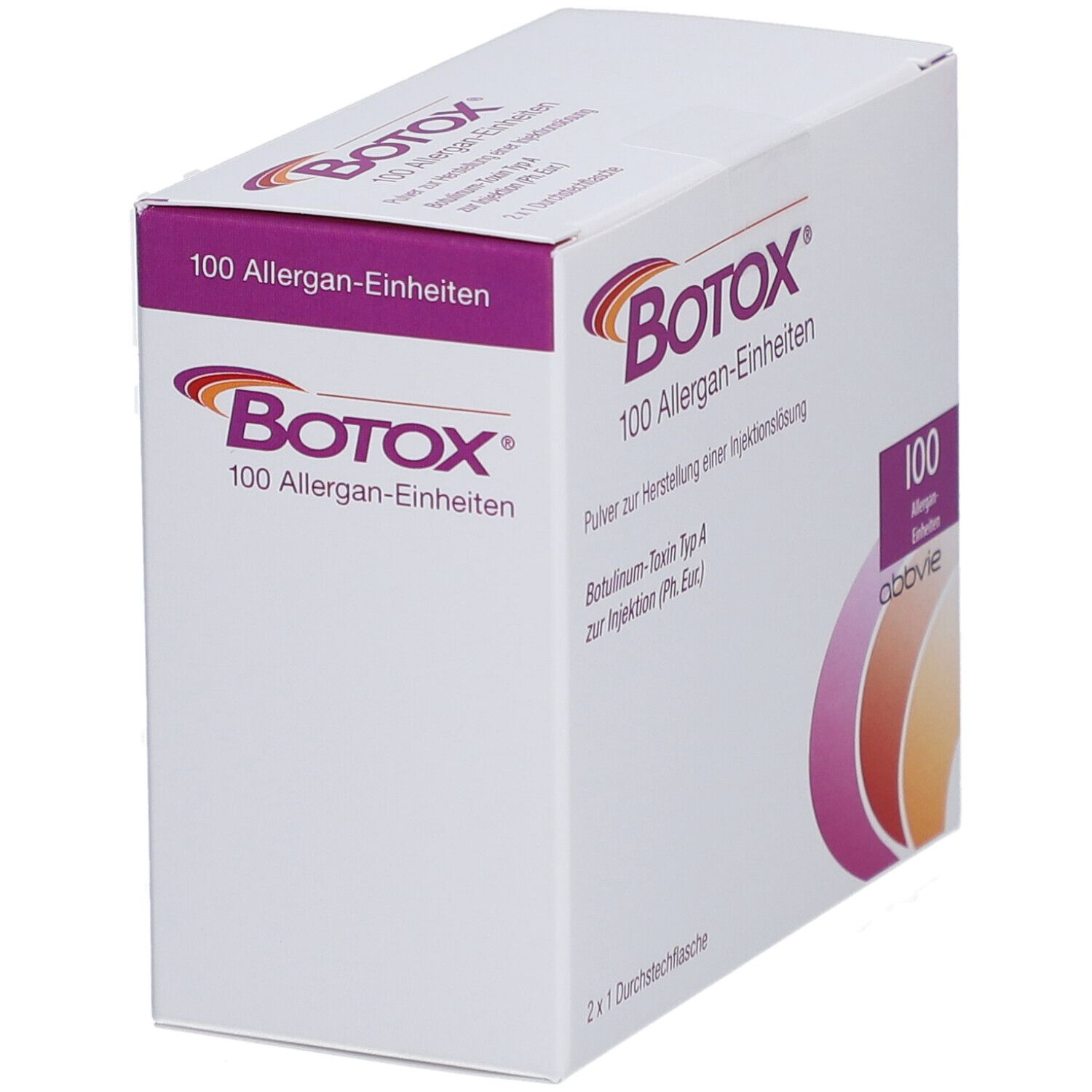 Botox Multipack 2x100 Allergan-E. P.z.H.e.Inj.-L. 1 St Pulver zur Herstellung einer Injektionslösung