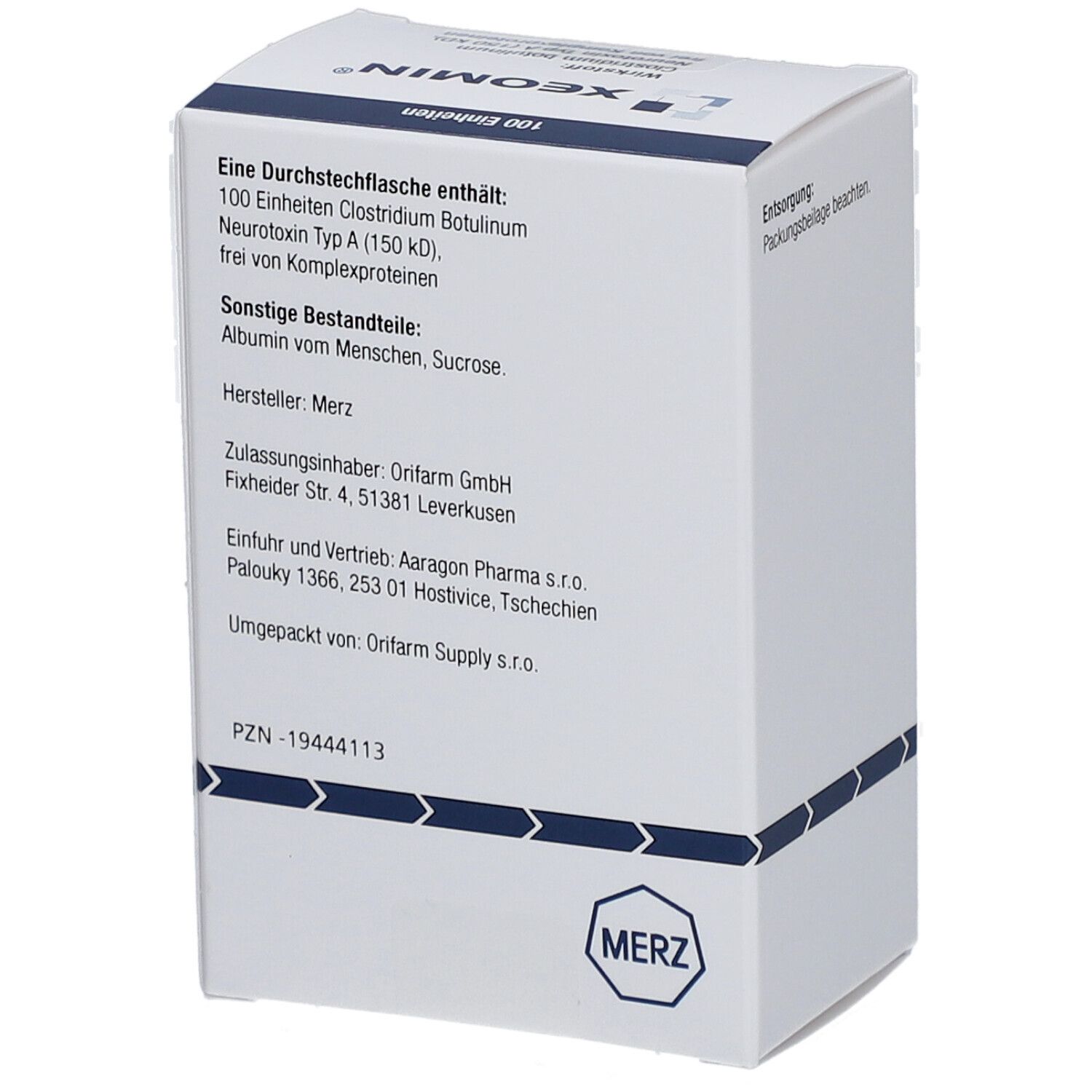 XEOMIN 100 LD50 Einheiten Plv.z.Herst.e.Inj.-Lsg.