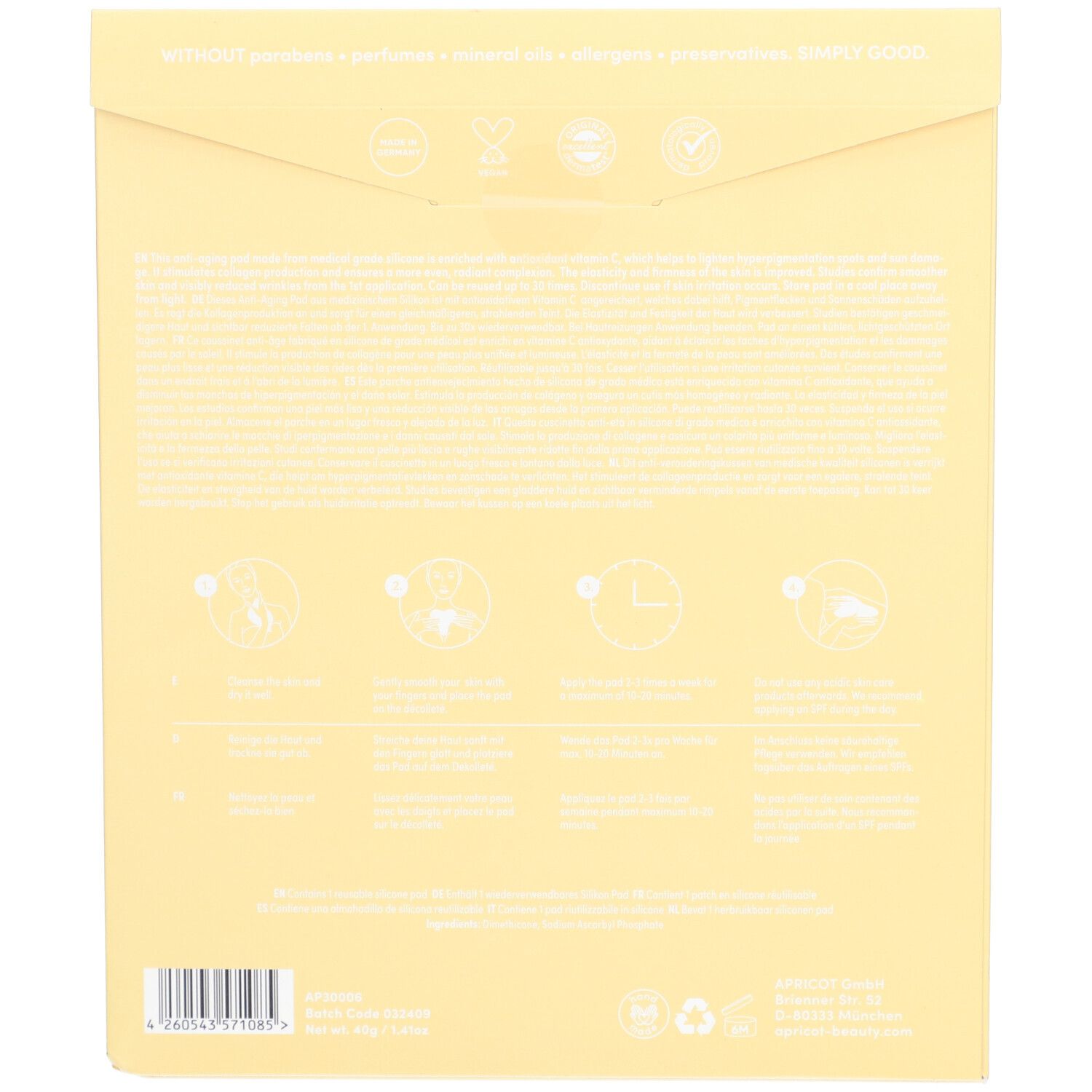 APRICOT Décolleté Pad Vitamin C décolleté delight Silikonpad