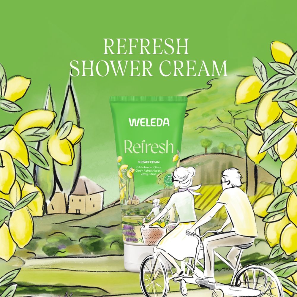 Weleda Refresh Shower Cream mit Zitrusduft