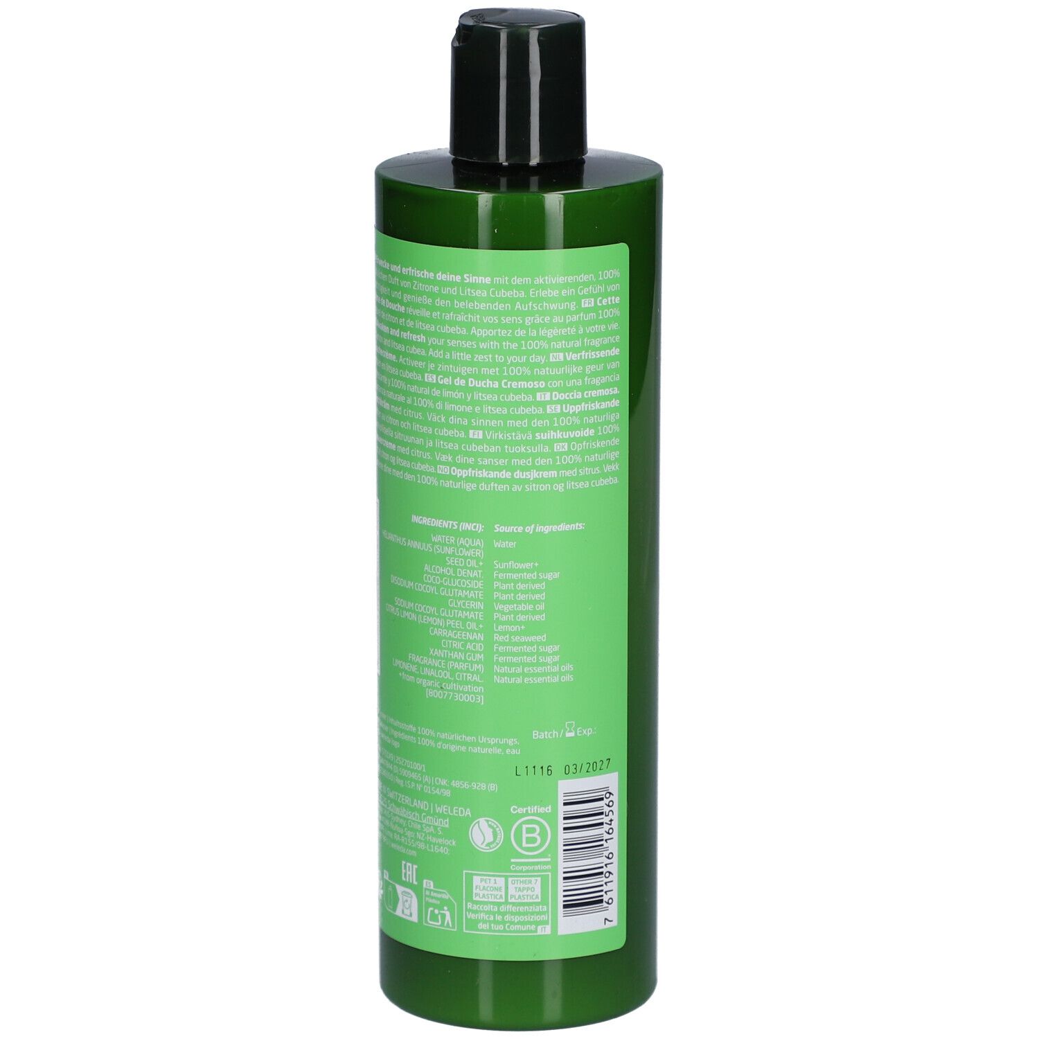 Weleda Refresh Shower Cream mit Zitrusduft