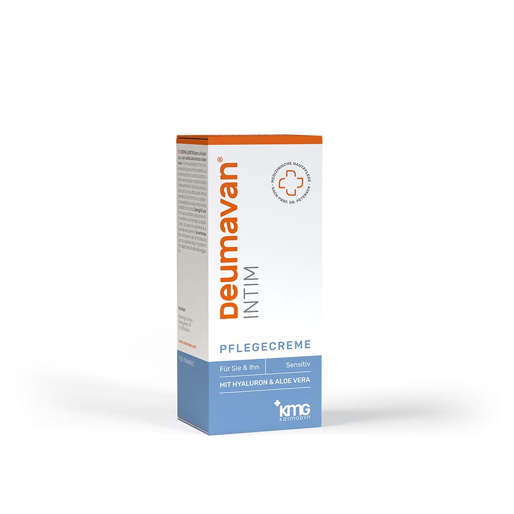 Verpackung der Deumavan Intim Pflegecreme mit Hyaluron und Aloe Vera.
