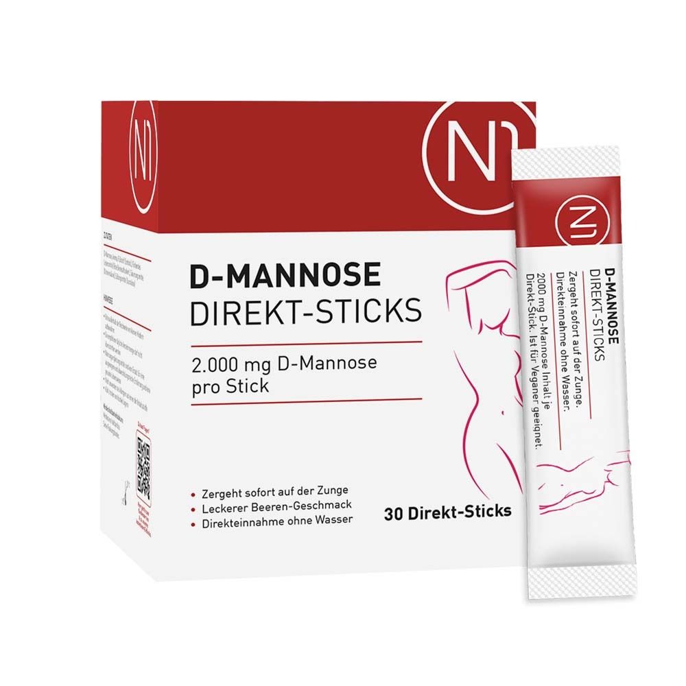 N1 D-MANNOSE Direkt-Sticks – 2.000 mg pro Stick – Leckerer Beeren-Geschmack