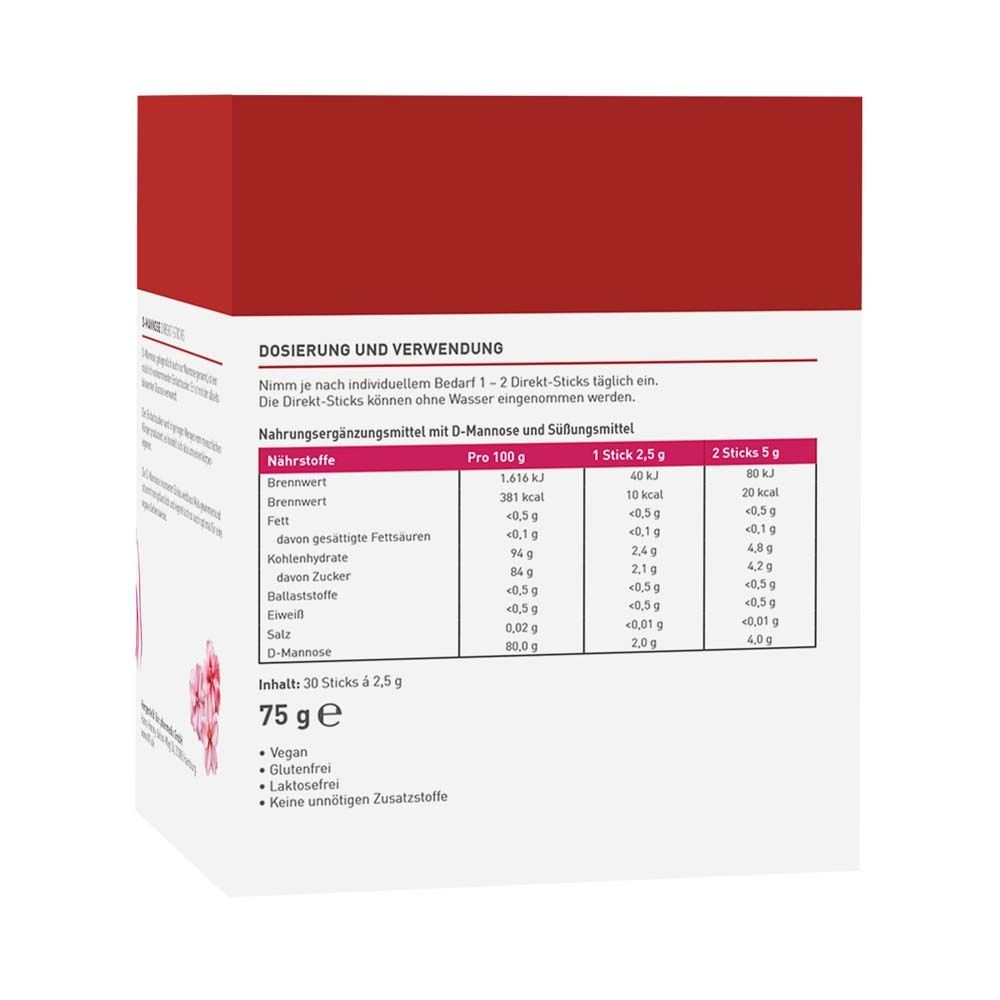 N1 D-MANNOSE Direkt-Sticks – 2.000 mg pro Stick – Leckerer Beeren-Geschmack