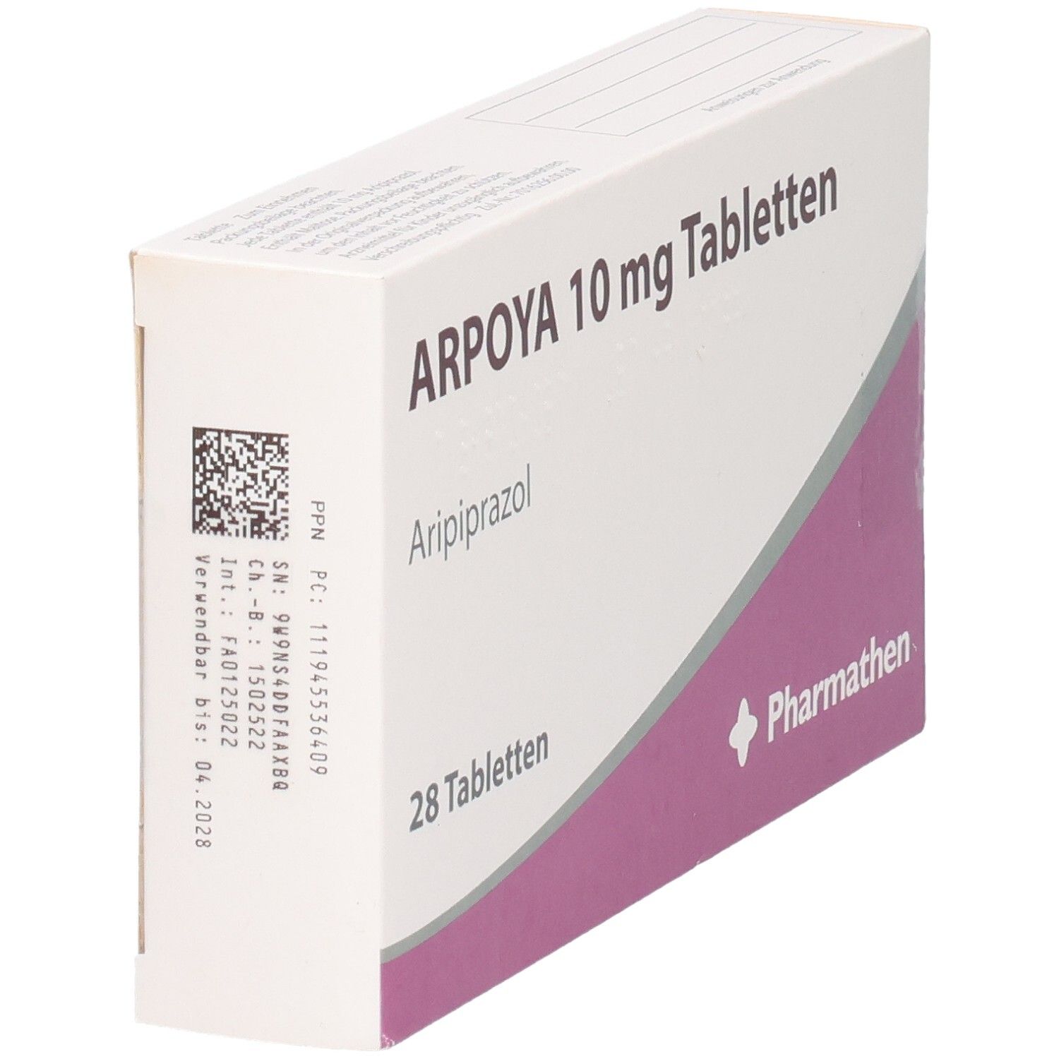 ARPOYA 10 mg Tabletten Schachtel mit 28 Tabletten, Aripiprazol.
