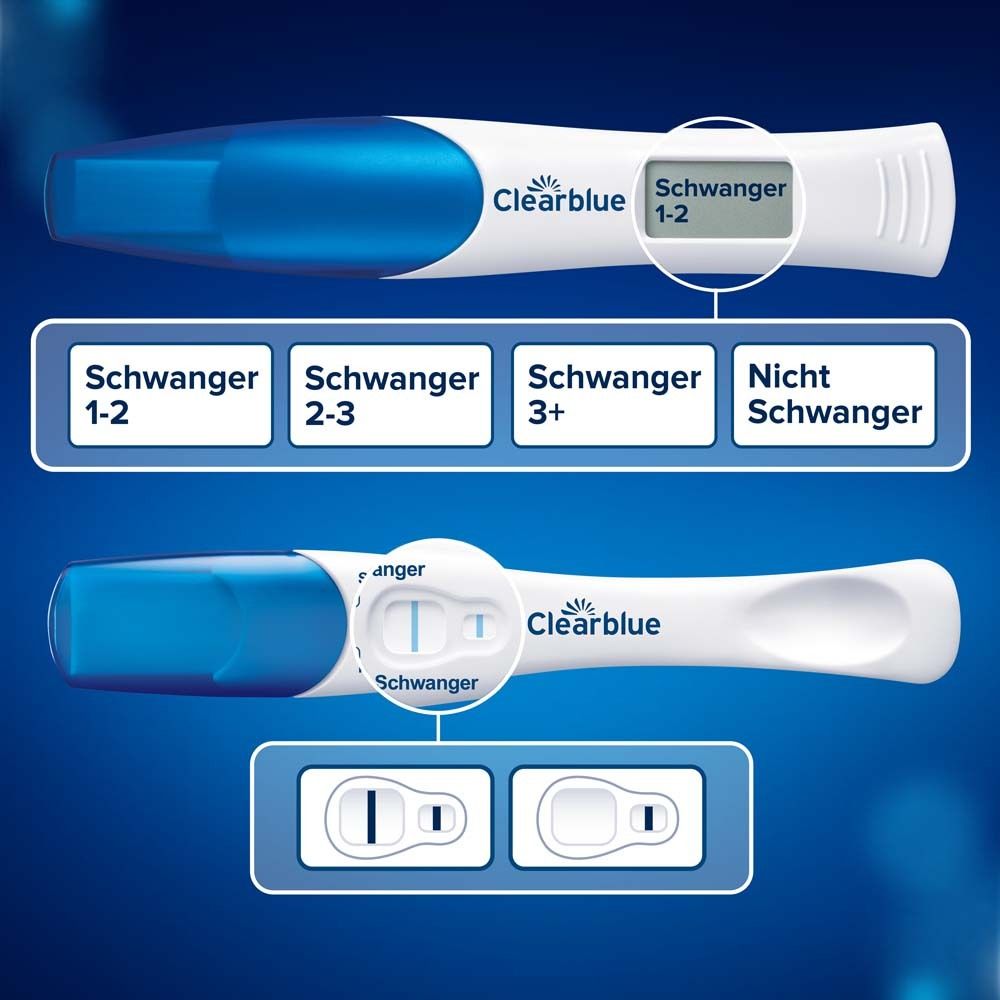 Clearblue Schwangerschaftstest Frühe Erkennung und mit Wochenbestimmung - Kombipack