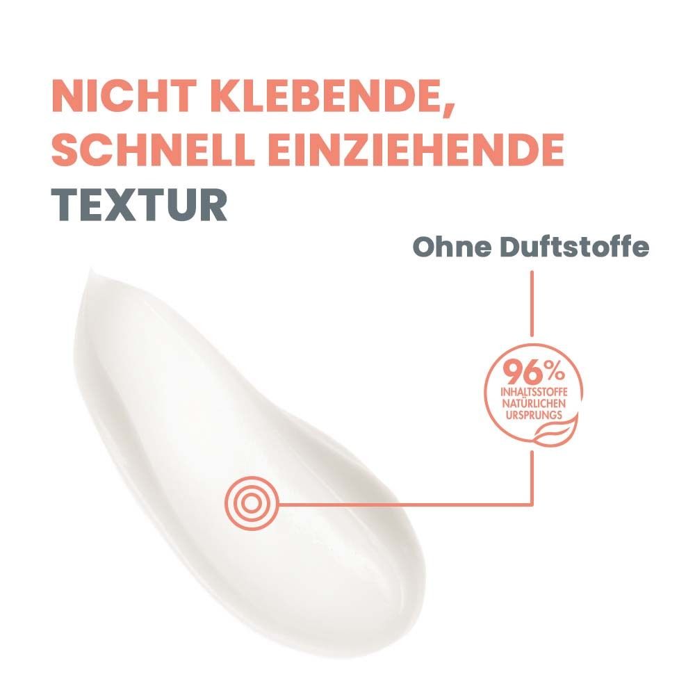 Produkt-Textur. Aufschrift: Ohne Duftstoffe. 96% natürliche Inhaltsstoffe.