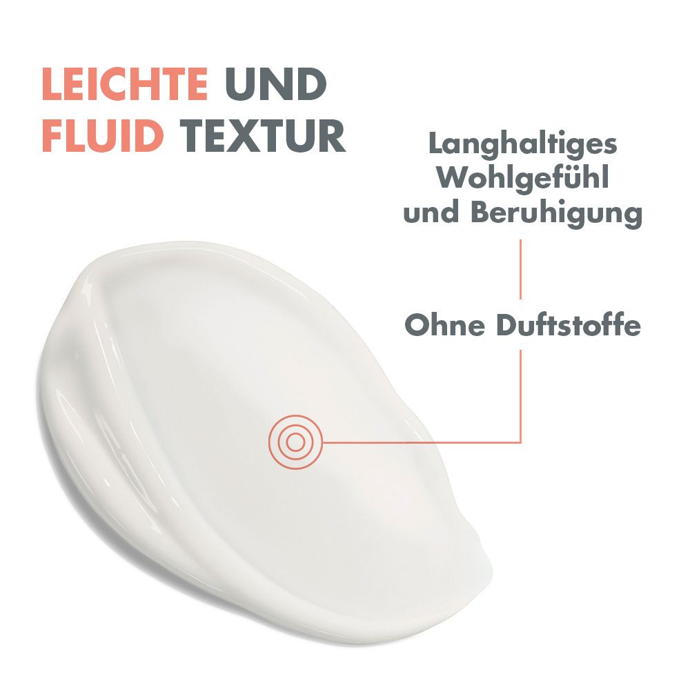 Nahaufnahme der Augencreme. Leichte und fluide Textur. Ohne Duftstoffe. Lang anhaltendes Wohlgefühl.