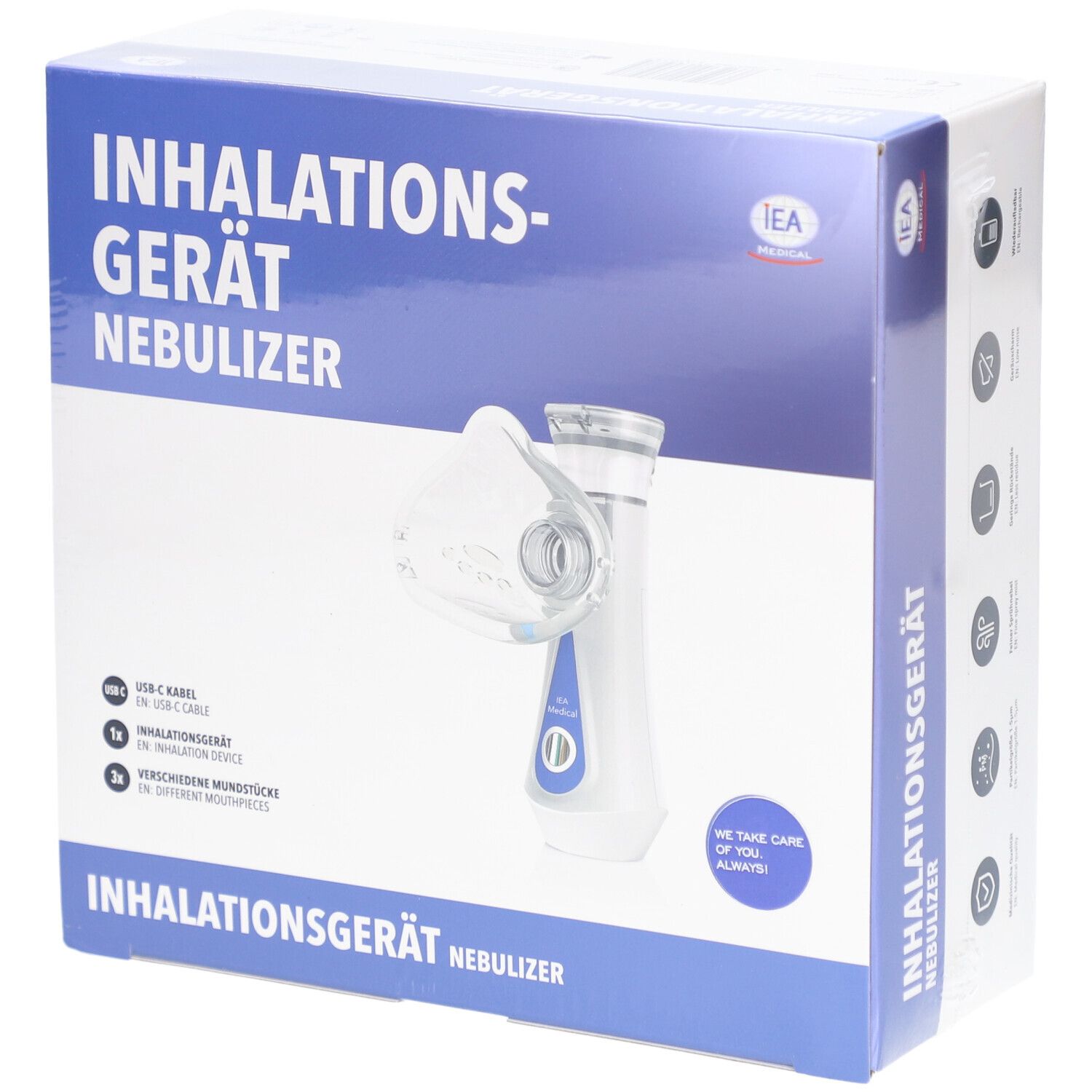 IEA Medical mobiles Inhalationsgerät, Inhalator, Vernebler, Inhaliergerät Kinder und Erwachsene
